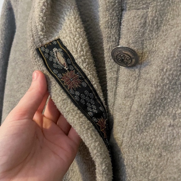 Early Winters Vintage Tan Fleece Collared Button Down Jacket - Picture 4 of 5